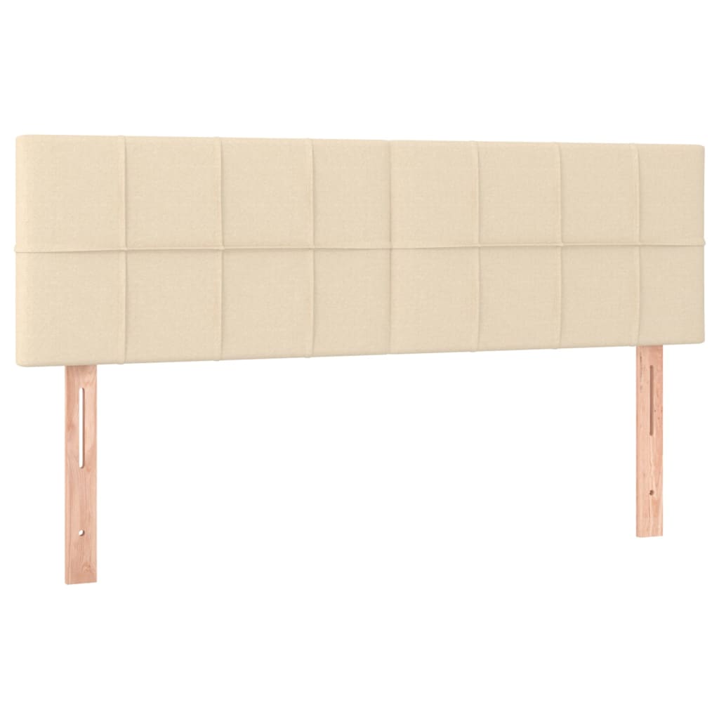 sengegavle 144x5x78/88 cm stof cremefarvet