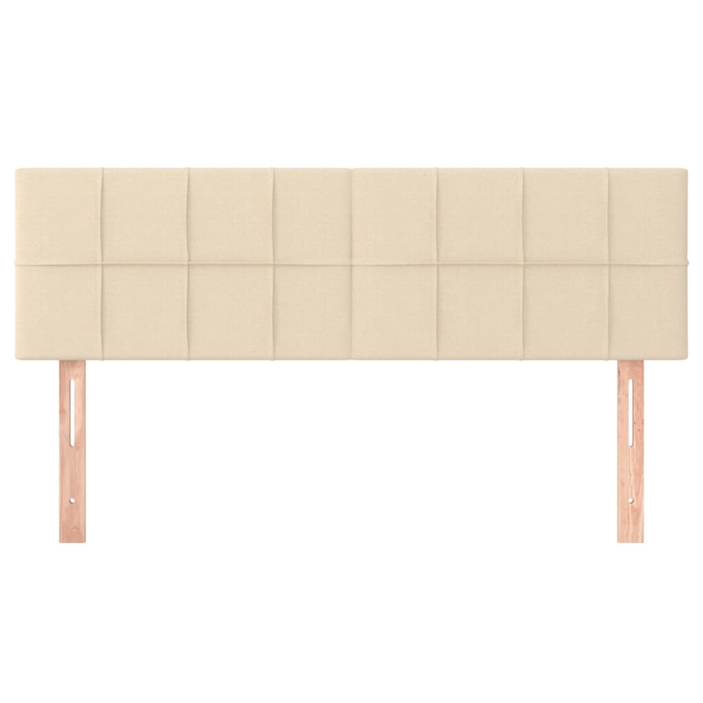 sengegavle 144x5x78/88 cm stof cremefarvet