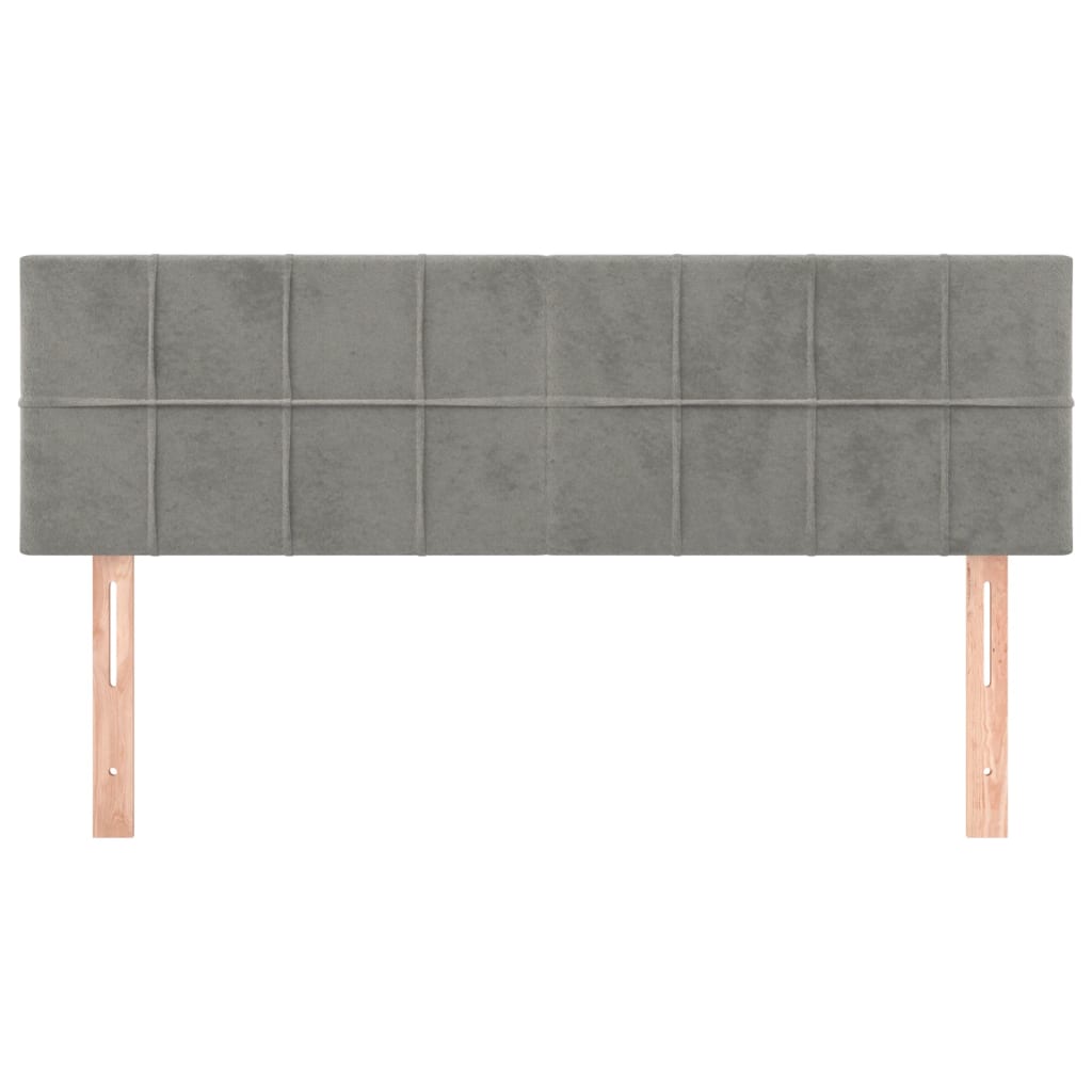 sengegavle 144x5x78/88 cm fløjl lysegrå
