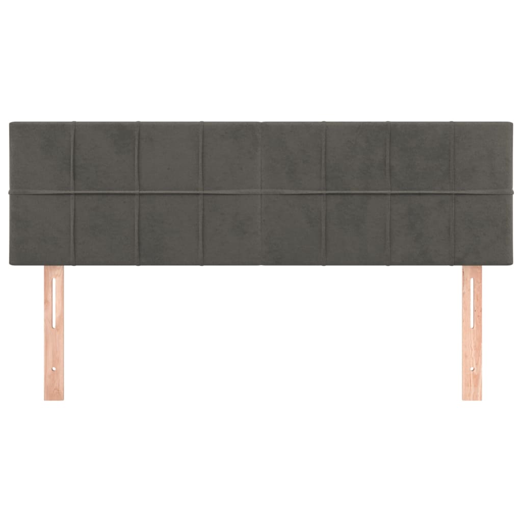 sengegavle 144x5x78/88 cm fløjl mørkegrå