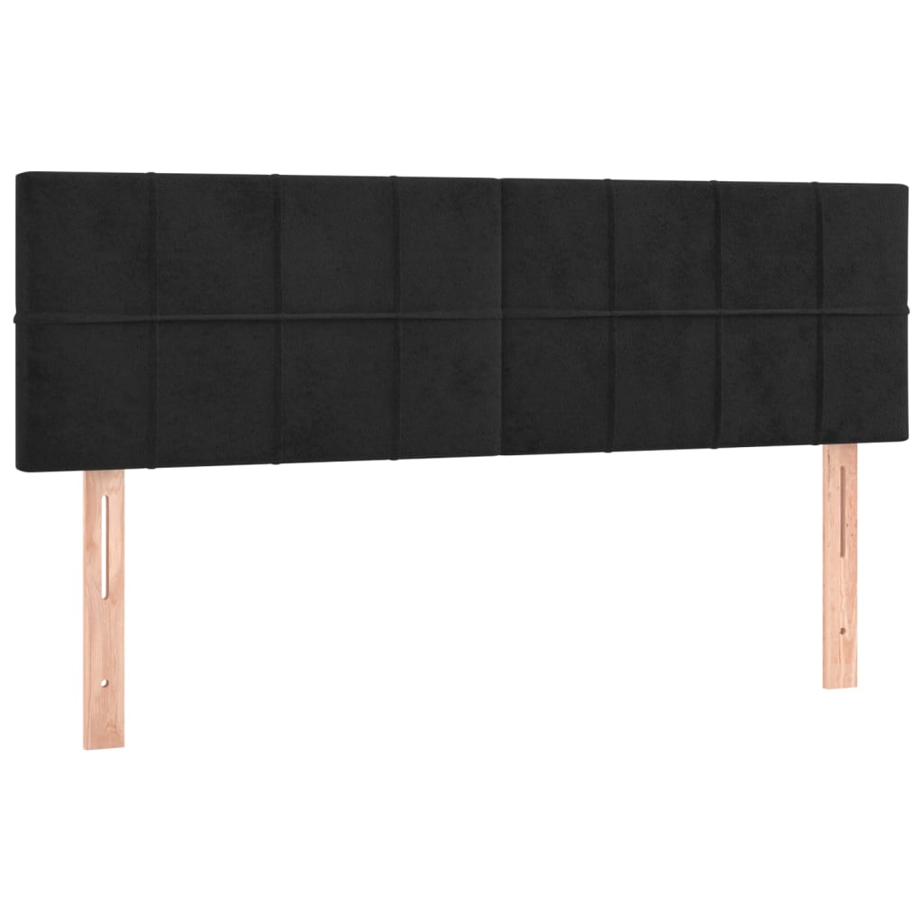 sengegavle 144x5x78/88 cm fløjl sort