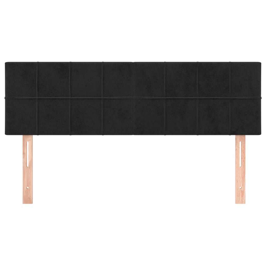 sengegavle 144x5x78/88 cm fløjl sort