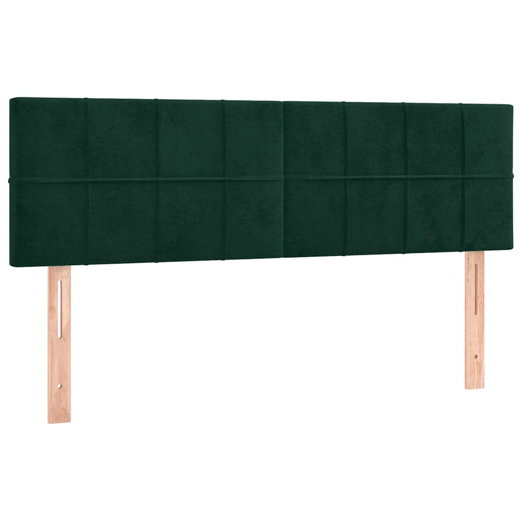 sengegavle 144x5x78/88 cm fløjl mørkegrøn