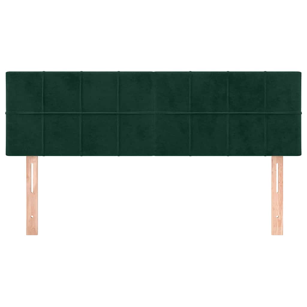 sengegavle 144x5x78/88 cm fløjl mørkegrøn