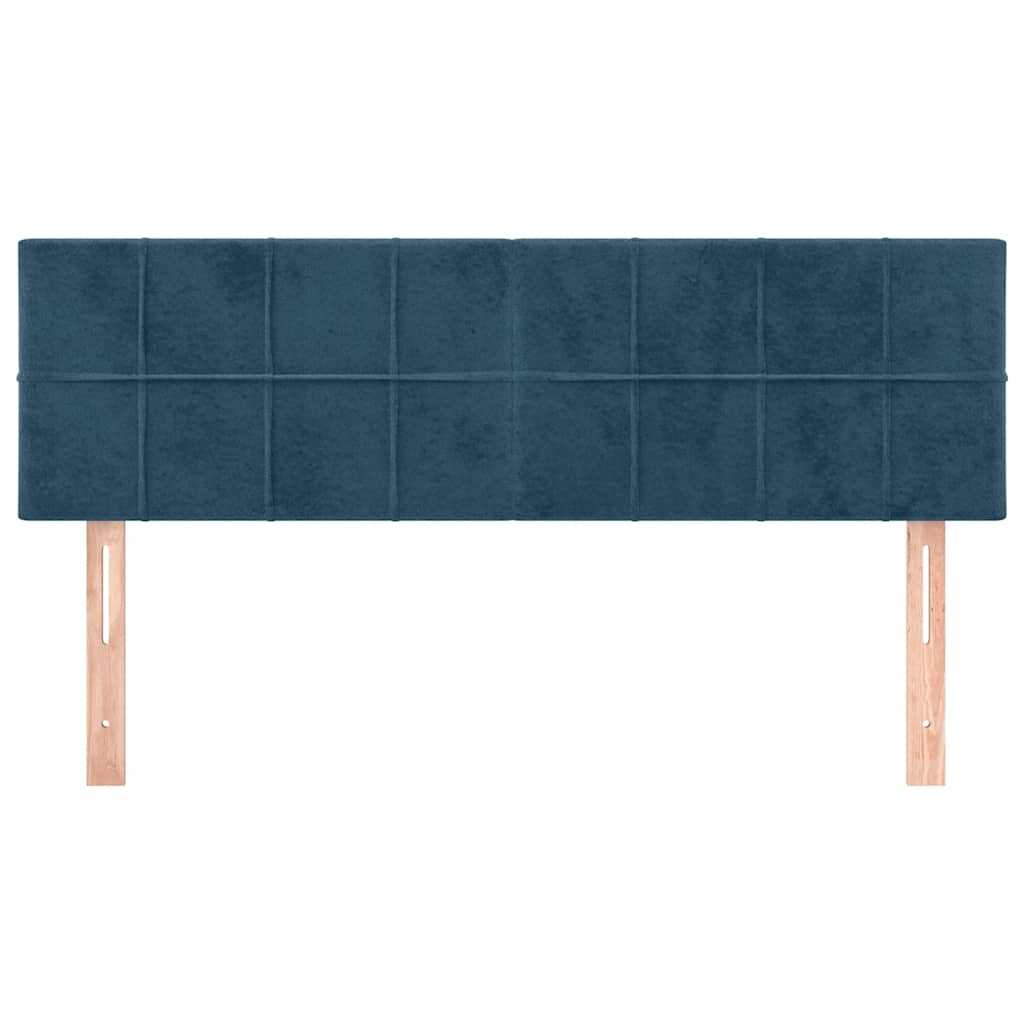 sengegavle 144x5x78/88 cm fløjl mørkeblå