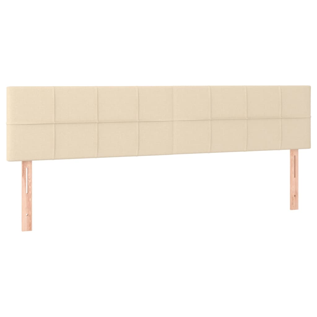 sengegavle 160x5x78/88 cm stof cremefarvet