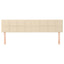 sengegavle 160x5x78/88 cm stof cremefarvet