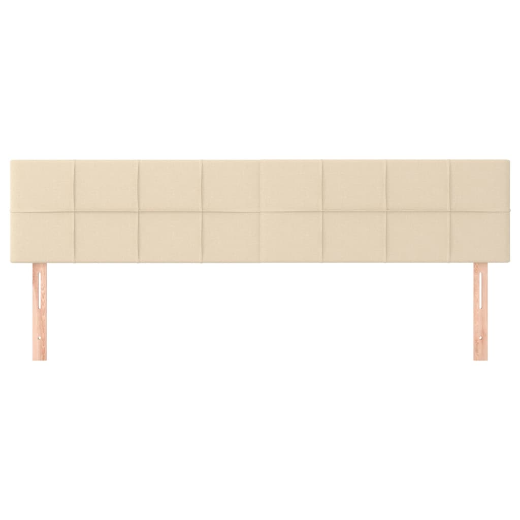 sengegavle 160x5x78/88 cm stof cremefarvet