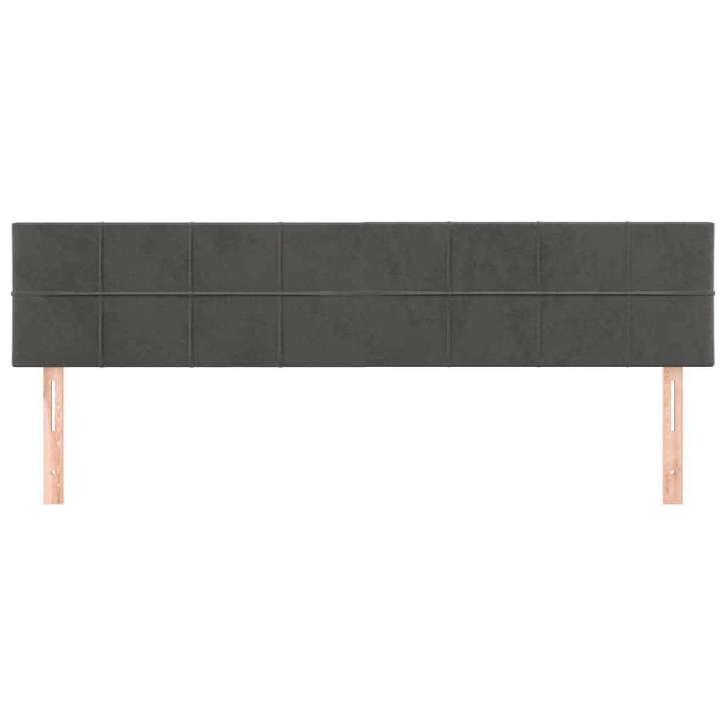 sengegavle 160x5x78/88 cm fløjl mørkegrå