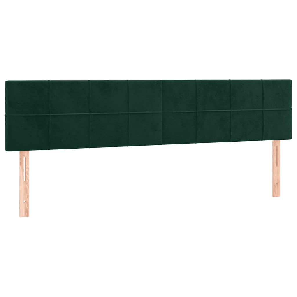 sengegavle 160x5x78/88 cm fløjl mørkegrøn