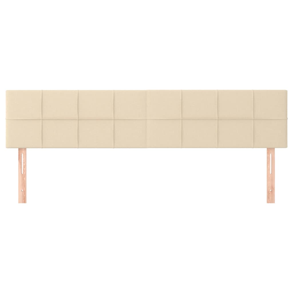 sengegavle 180x5x78/88 cm stof cremefarvet