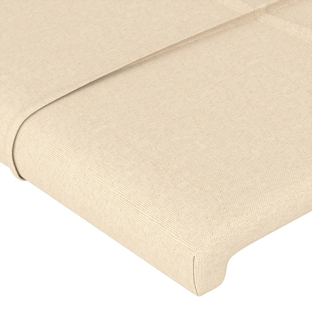 sengegavle 180x5x78/88 cm stof cremefarvet