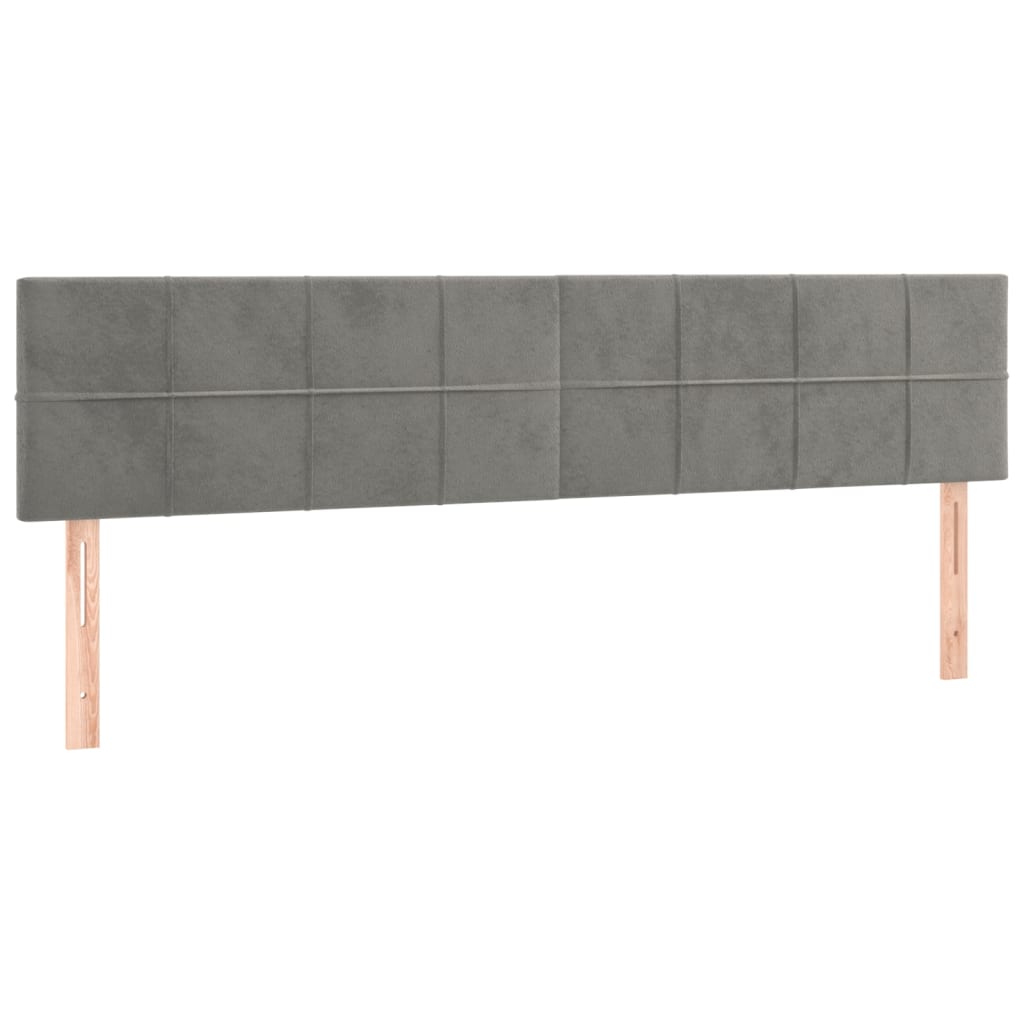 sengegavle 180x5x78/88 cm fløjl lysegrå