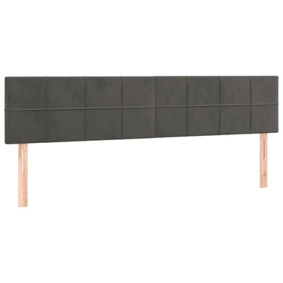 sengegavle 180x5x78/88 cm fløjl mørkegrå