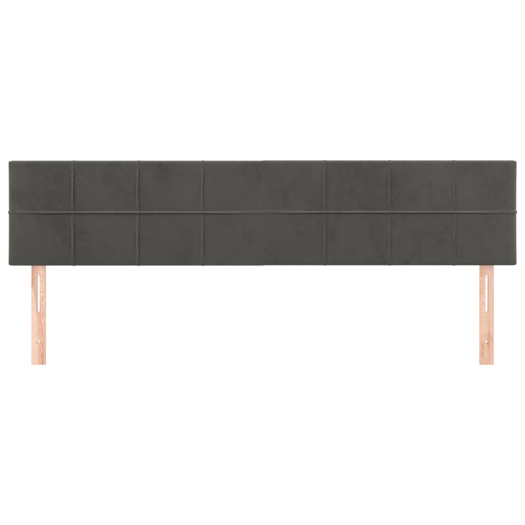 sengegavle 180x5x78/88 cm fløjl mørkegrå