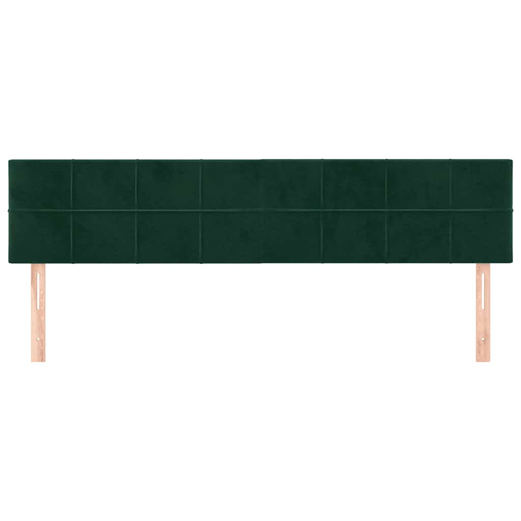 sengegavle 180x5x78/88 cm fløjl mørkegrøn