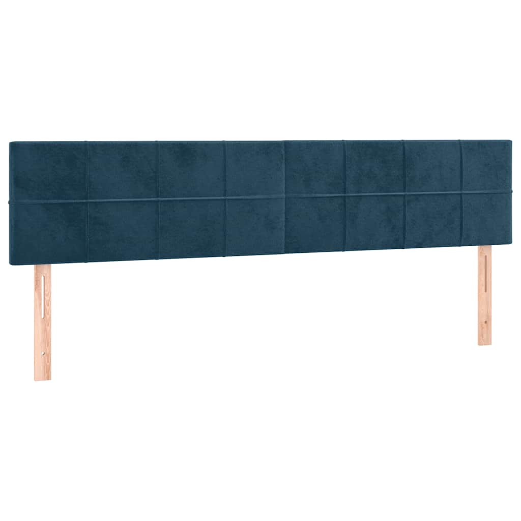 sengegavle 180x5x78/88 cm fløjl mørkeblå