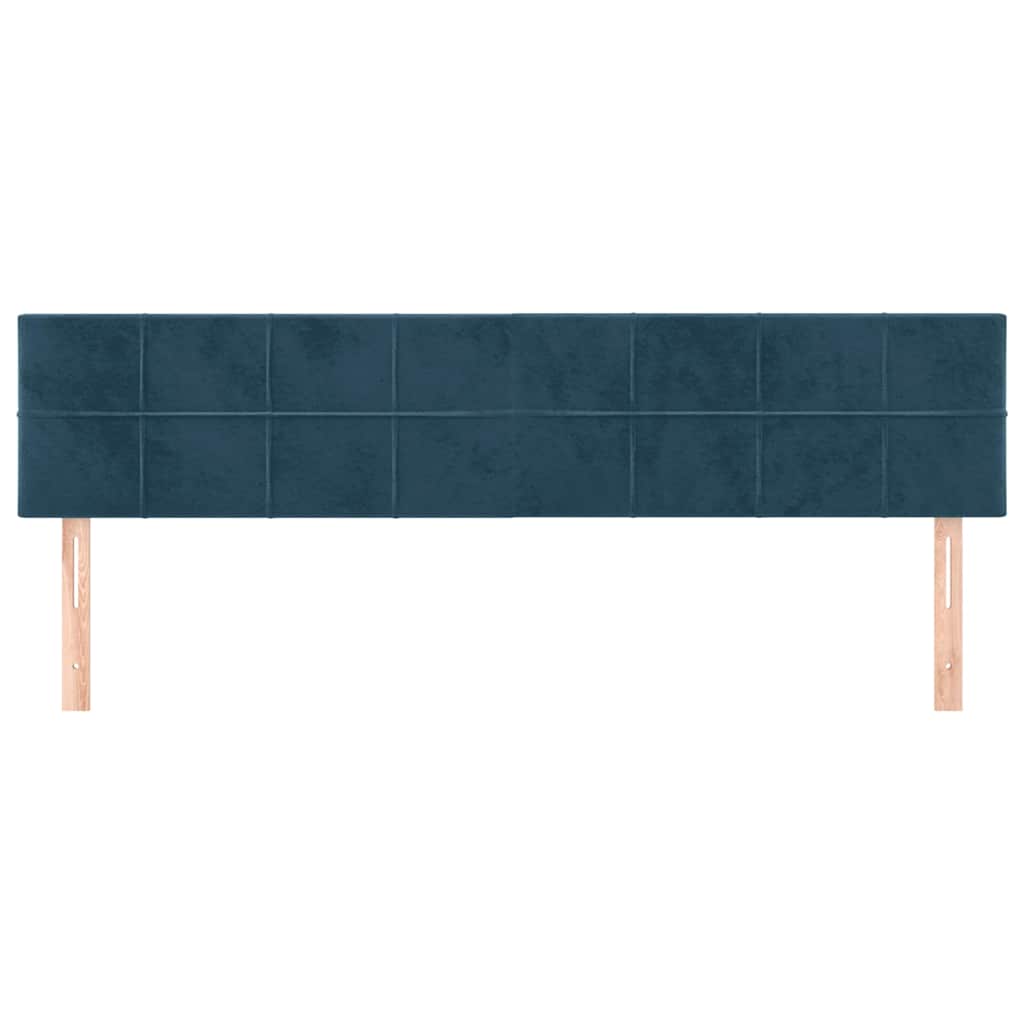 sengegavle 180x5x78/88 cm fløjl mørkeblå