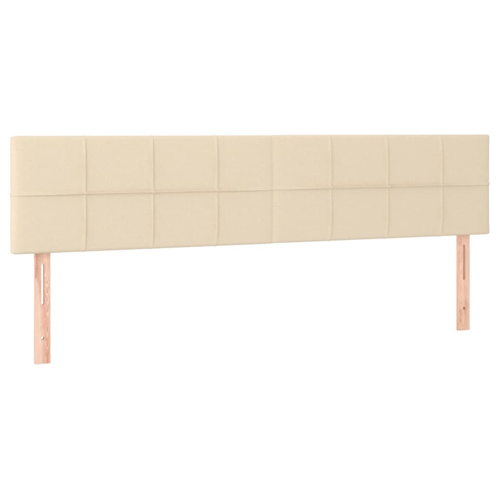 sengegavle 200x5x78/88 cm stof cremefarvet