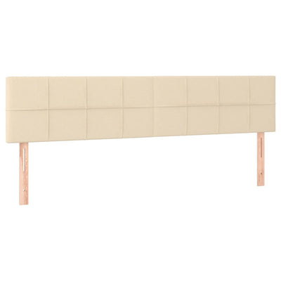 sengegavle 200x5x78/88 cm stof cremefarvet