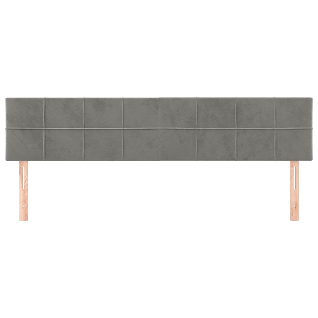 sengegavle 200x5x78/88 cm fløjl lysegrå