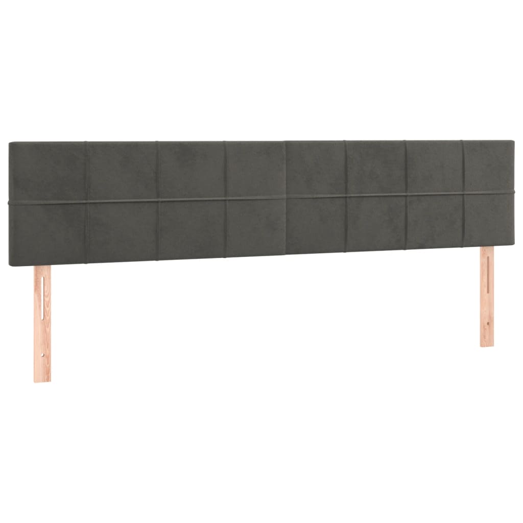 sengegavle 200x5x78/88 cm fløjl mørkegrå