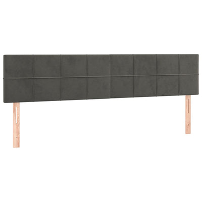 sengegavle 200x5x78/88 cm fløjl mørkegrå