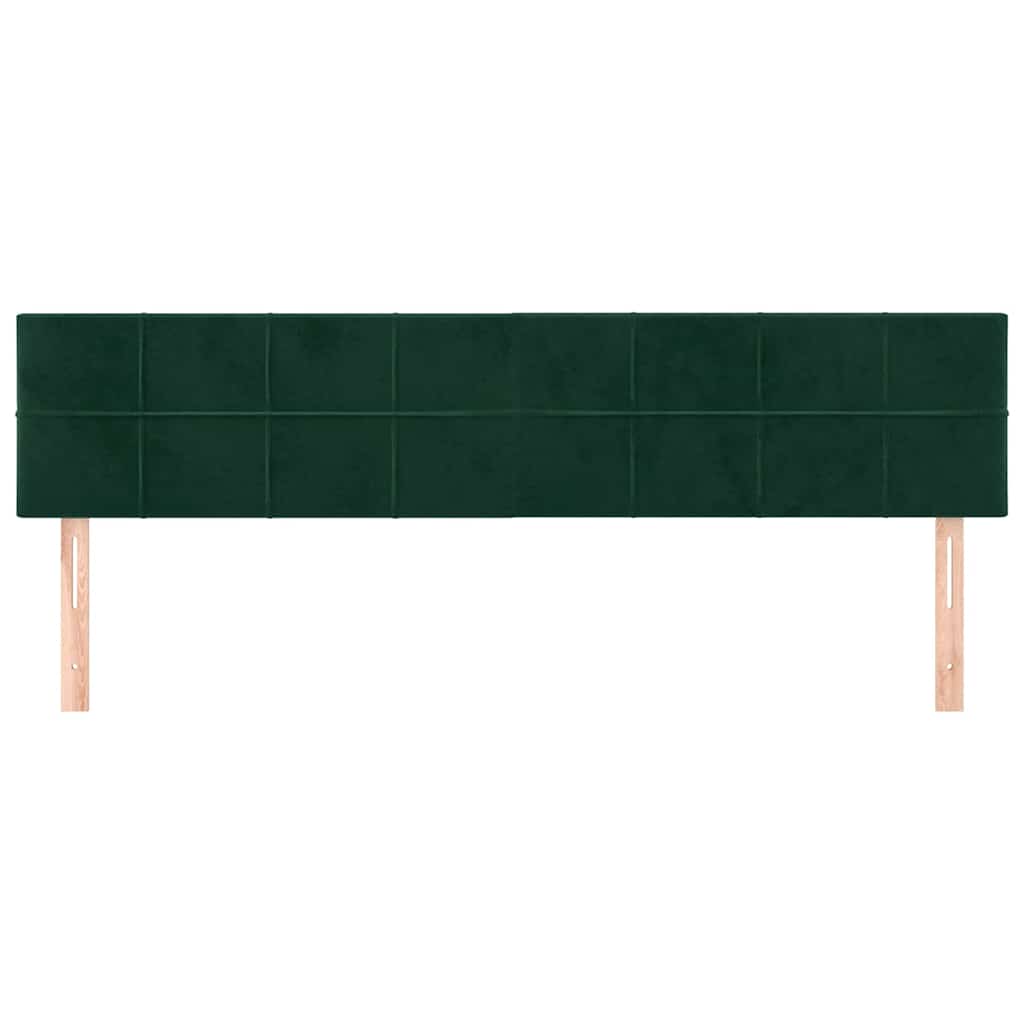 sengegavle 200x5x78/88 cm fløjl mørkegrøn