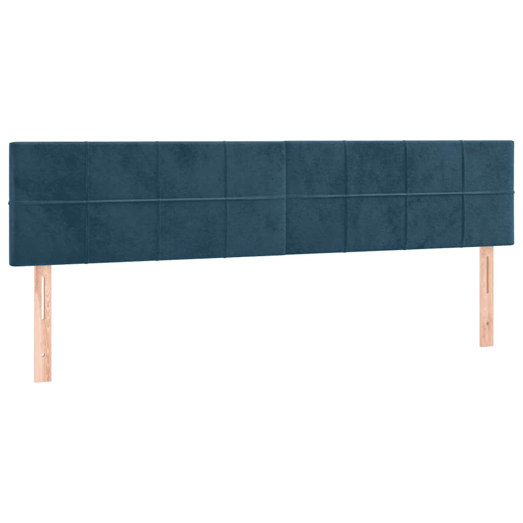 sengegavle 200x5x78/88 cm fløjl mørkeblå