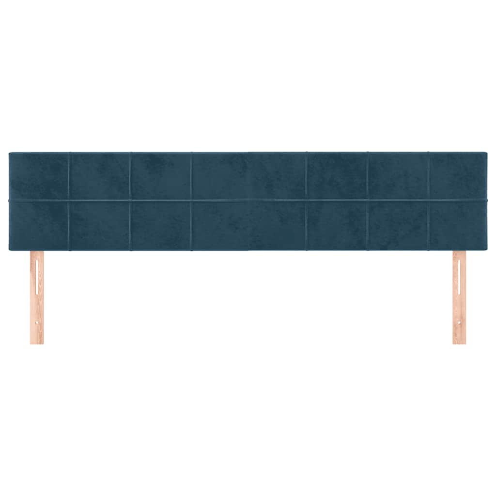 sengegavle 200x5x78/88 cm fløjl mørkeblå
