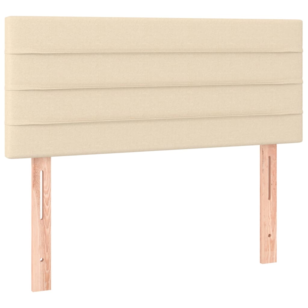 sengegavl 80x5x78/88 cm stof cremefarvet