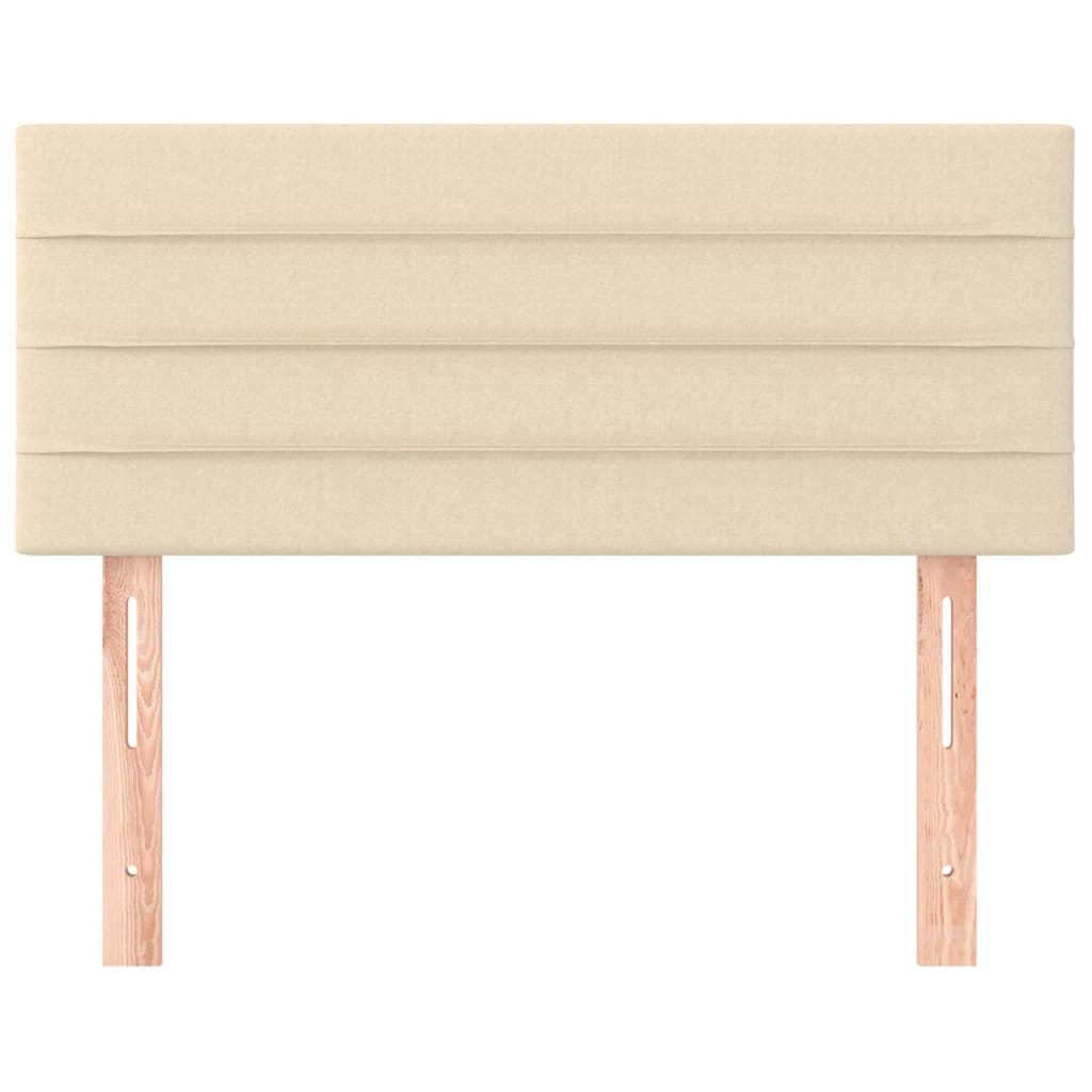 sengegavl 80x5x78/88 cm stof cremefarvet