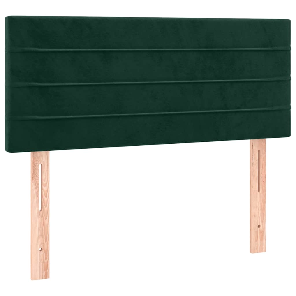 sengegavl 80x5x78/88 cm fløjl mørkegrøn