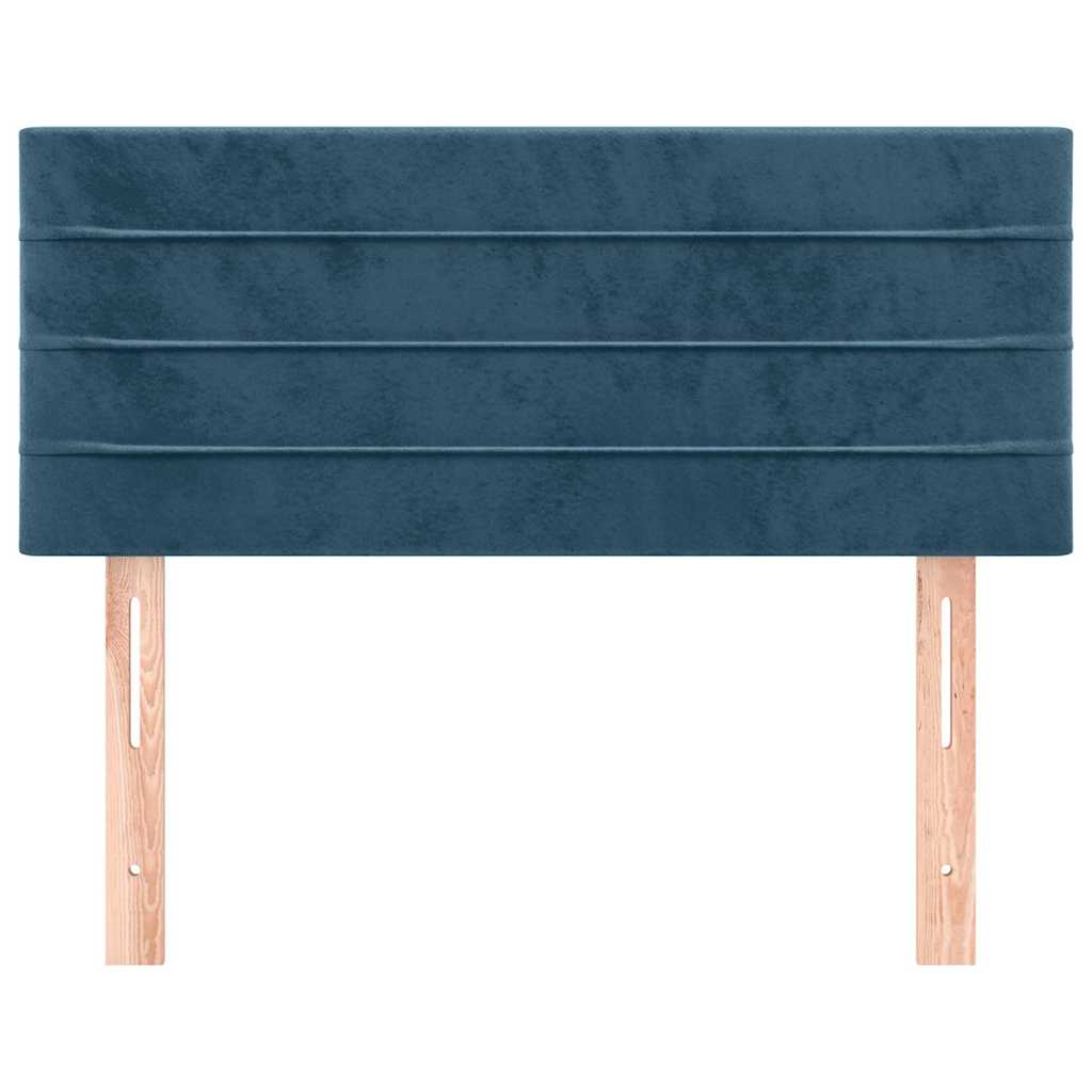 sengegavl 80x5x78/88 cm fløjl mørkeblå