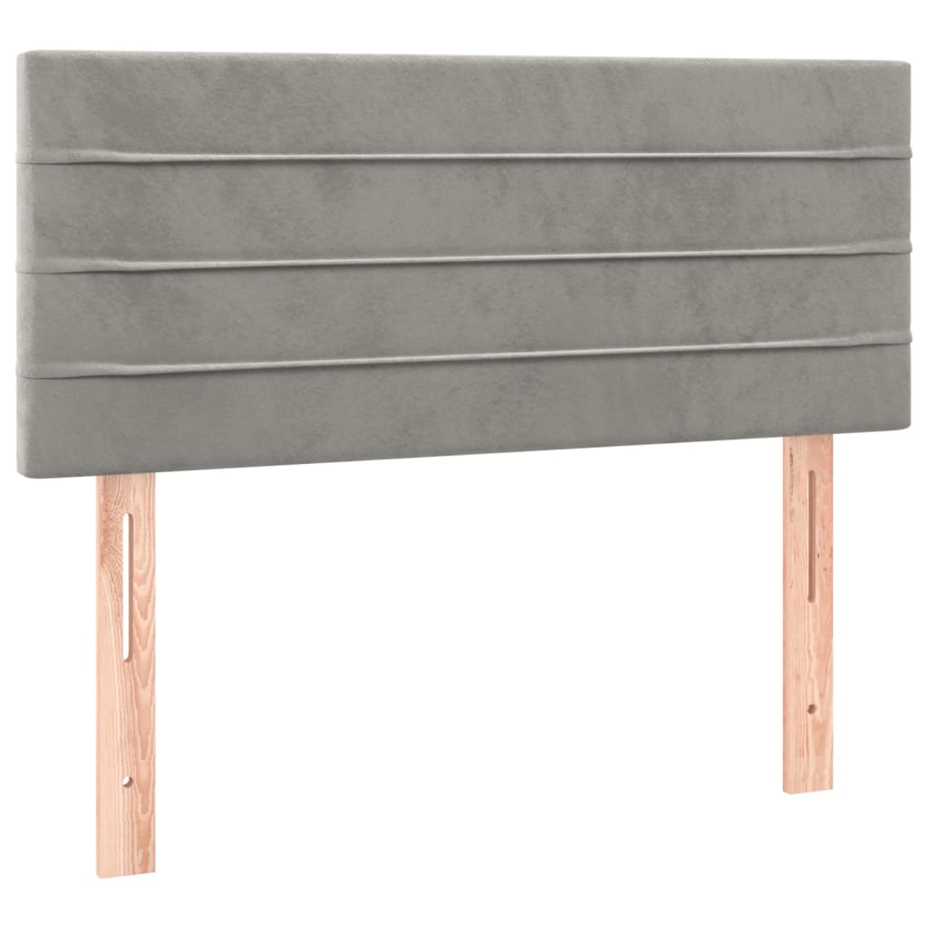 sengegavl 90x5x78/88 cm fløjl lysegrå