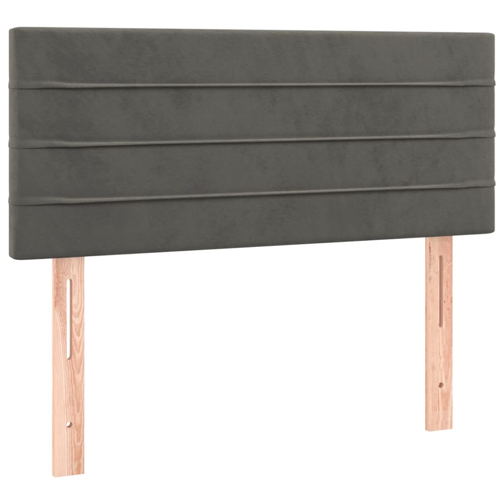 sengegavl 90x5x78/88 cm fløjl mørkegrå