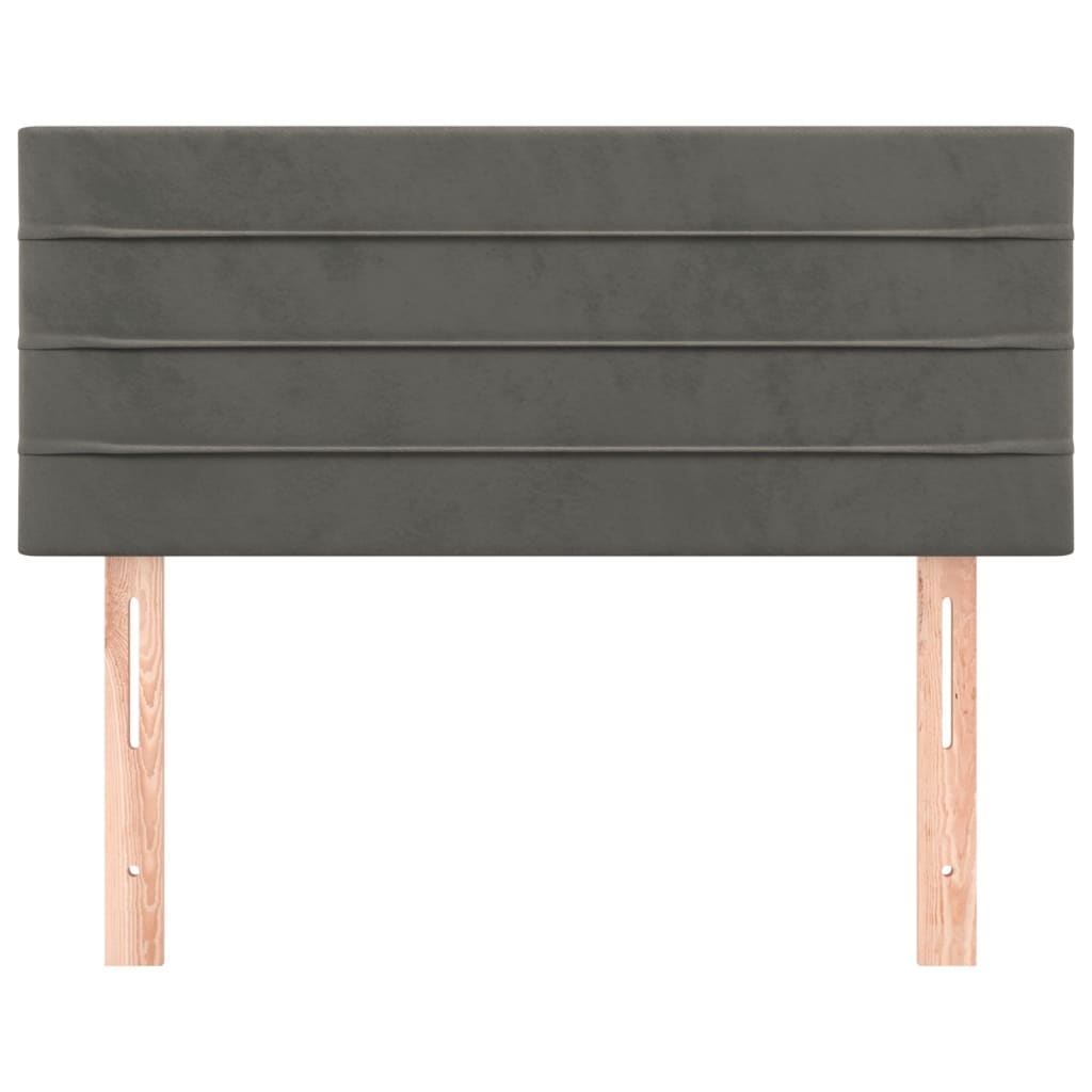 sengegavl 90x5x78/88 cm fløjl mørkegrå