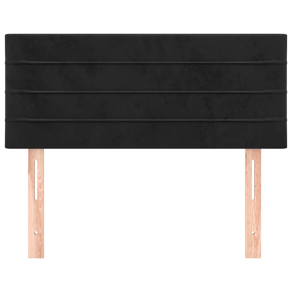sengegavl 90x5x78/88 cm fløjl sort