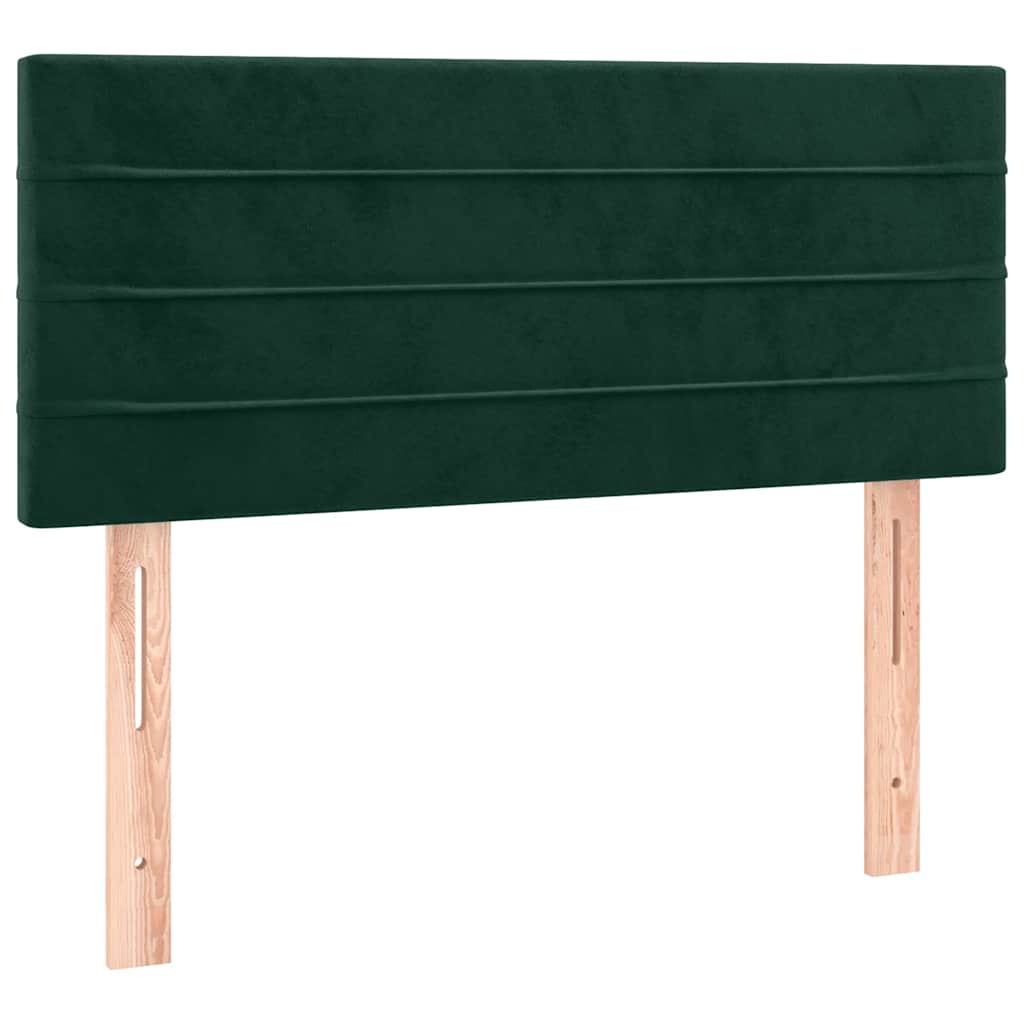 sengegavl 90x5x78/88 cm fløjl mørkegrøn