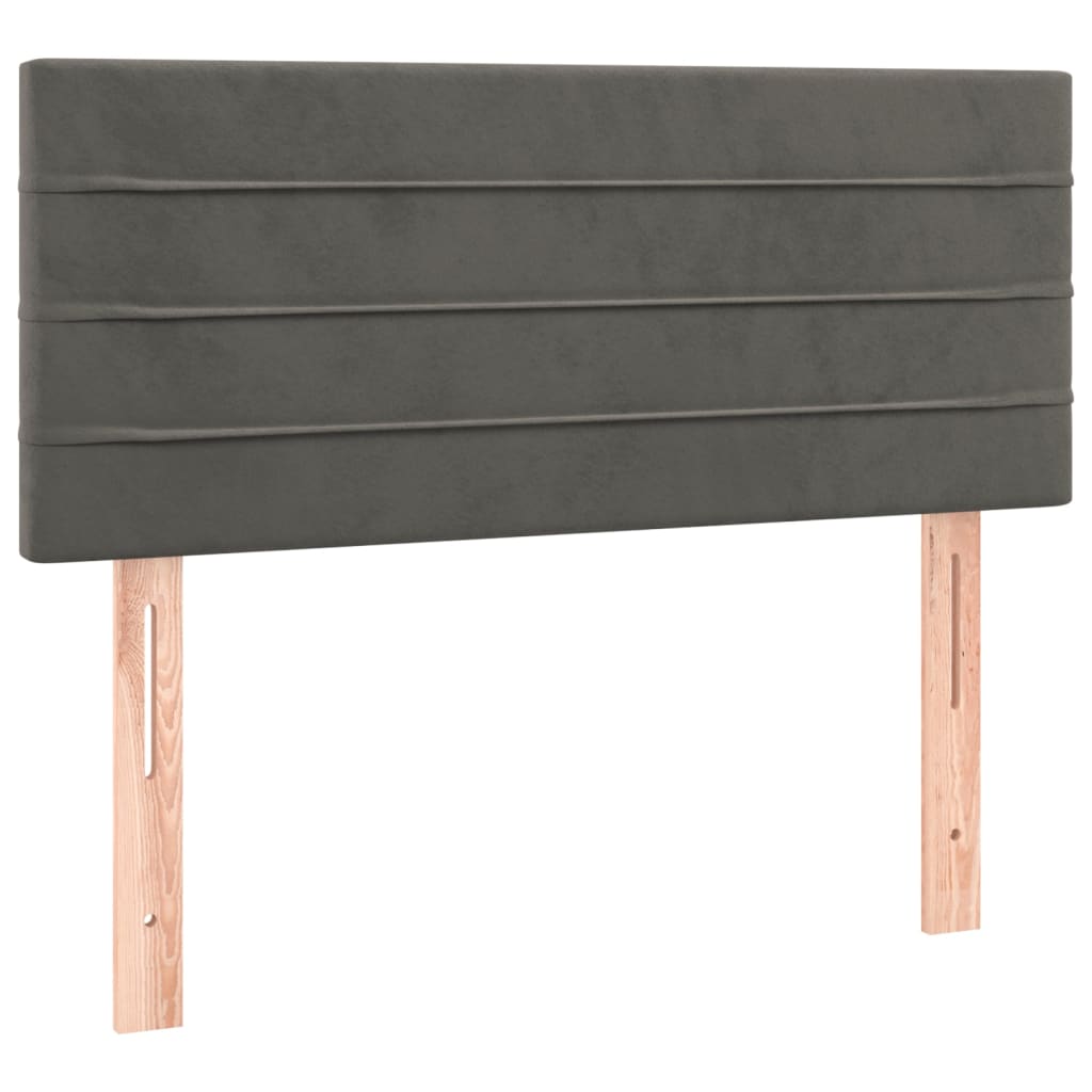 sengegavl 100x5x78/88 cm fløjl mørkegrå