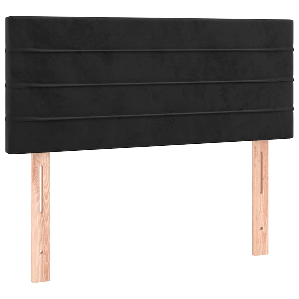 sengegavl 100x5x78/88 cm fløjl sort