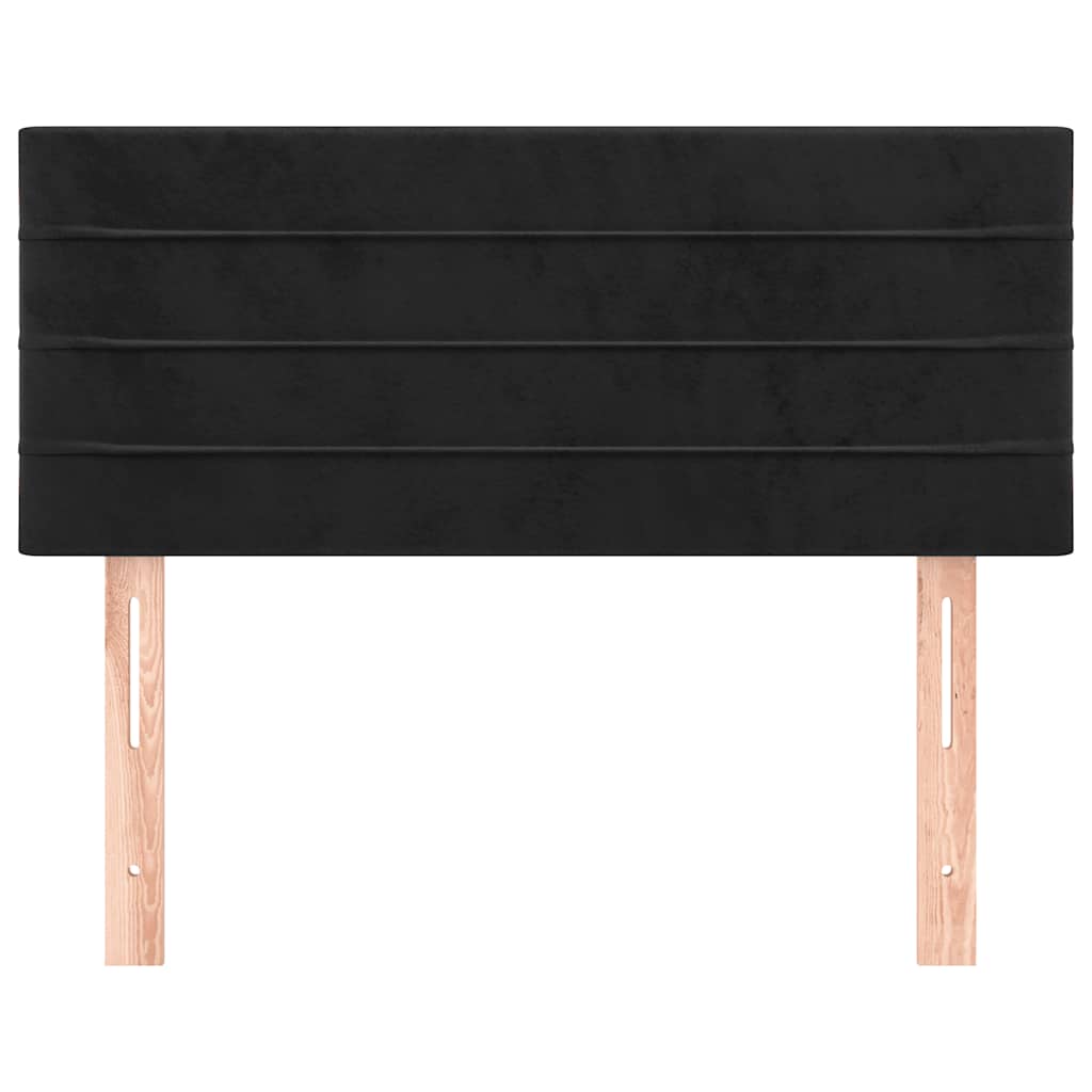sengegavl 100x5x78/88 cm fløjl sort