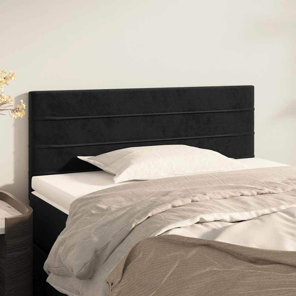 sengegavl 100x5x78/88 cm fløjl sort