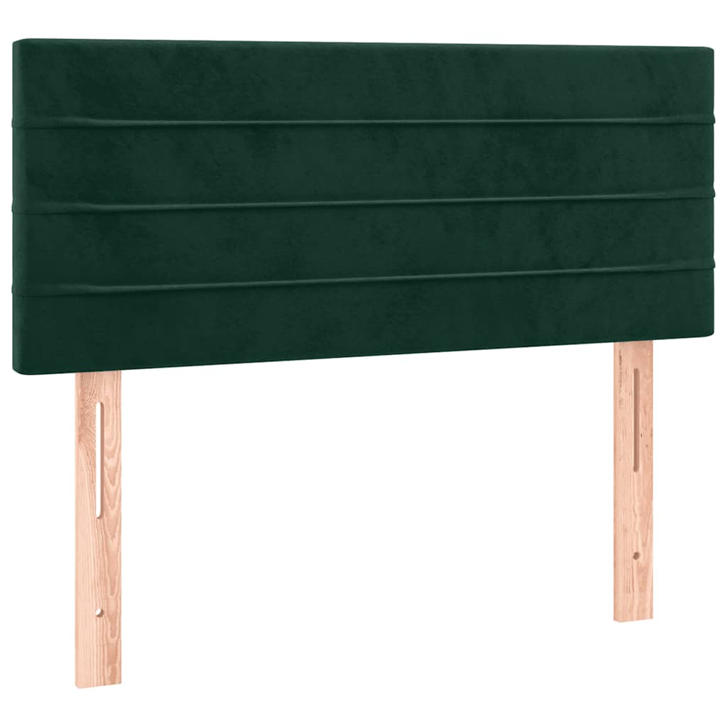 sengegavl 100x5x78/88 cm fløjl mørkegrøn
