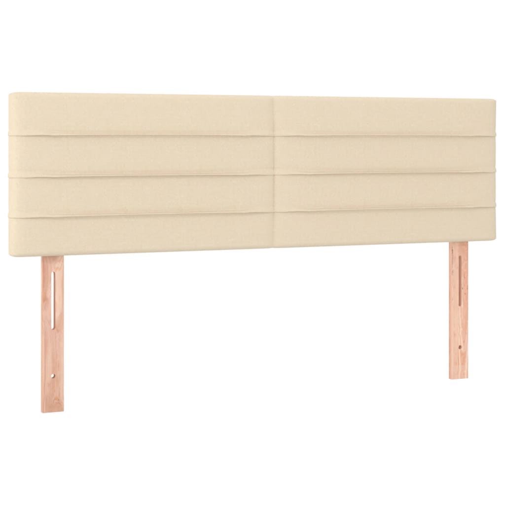 sengegavle 144x5x78/88 cm stof cremefarvet