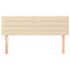 sengegavle 144x5x78/88 cm stof cremefarvet