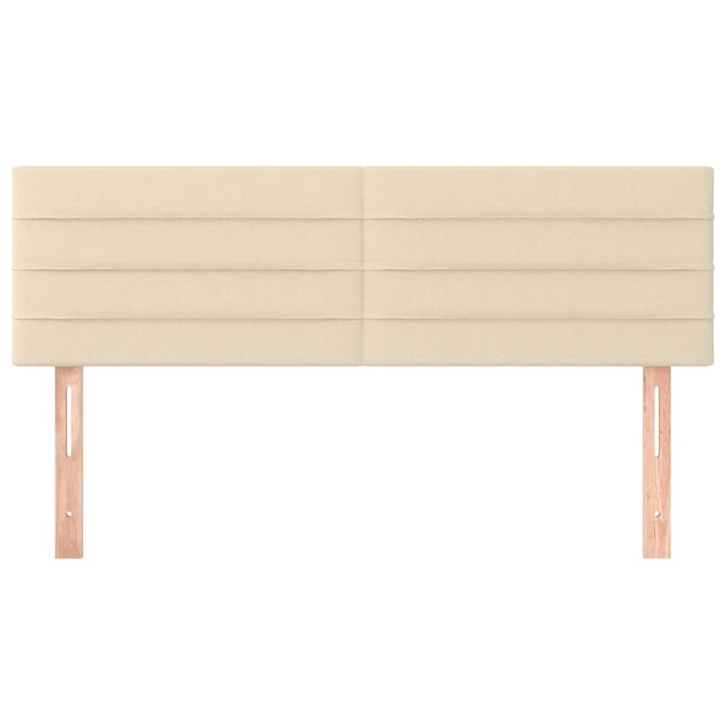 sengegavle 144x5x78/88 cm stof cremefarvet