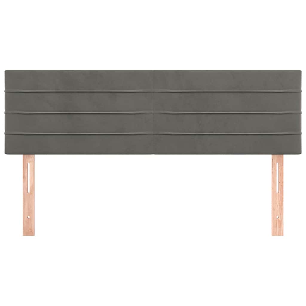 sengegavle 144x5x78/88 cm fløjl mørkegrå