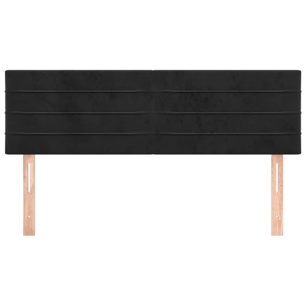 sengegavle 144x5x78/88 cm fløjl sort