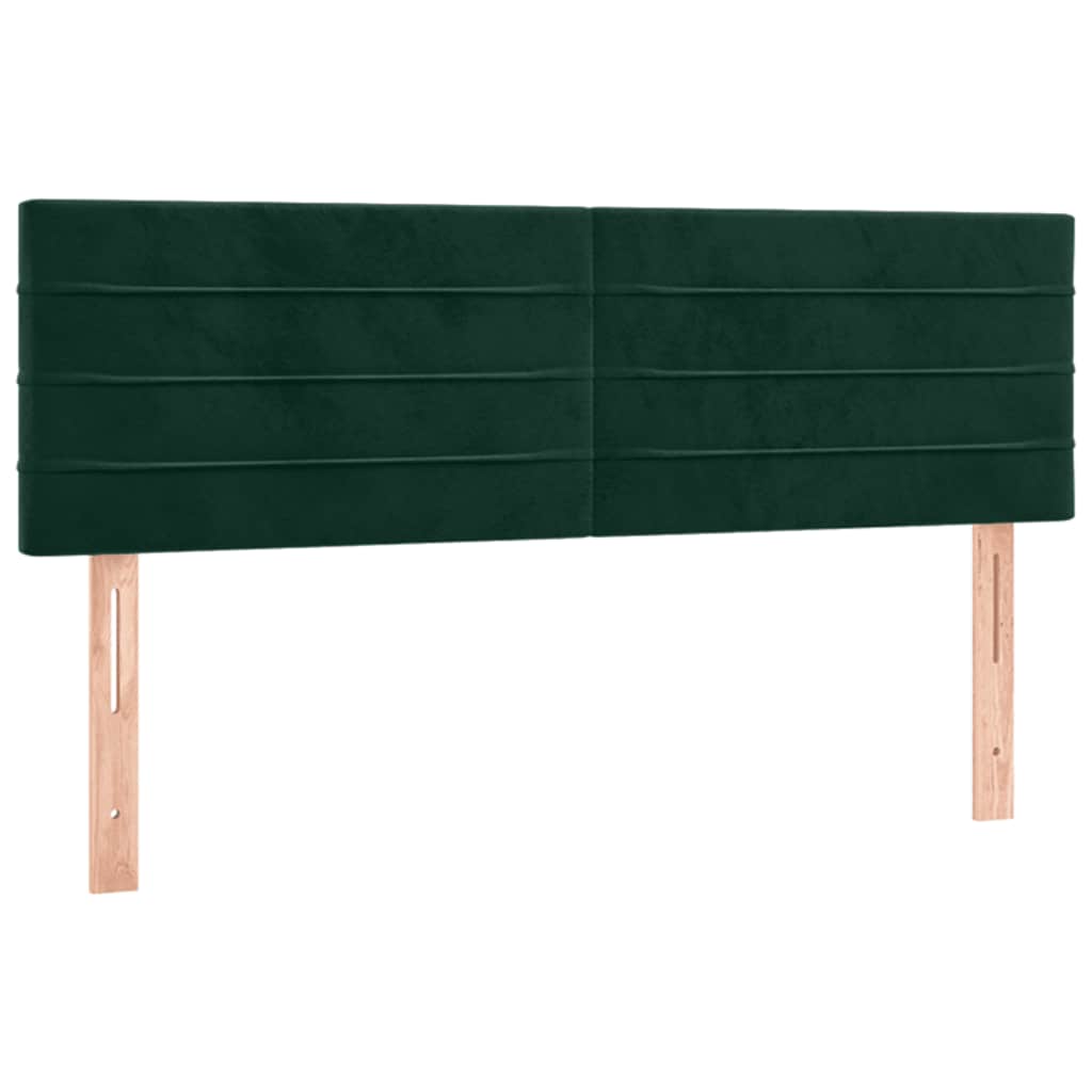 sengegavle 144x5x78/88 cm fløjl mørkegrøn